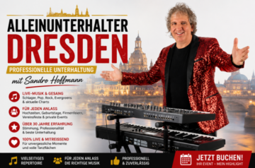 Sandro Hoffmann als professioneller Alleinunterhalter für Hochzeiten, Firmenfeiern und private Events in Dresden.