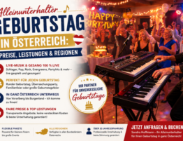 Sandro Hoffmann als professioneller Alleinunterhalter für Geburtstagsfeiern mit Live-Musik und Gesang in Österreich.