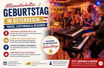 Sandro Hoffmann als professioneller Alleinunterhalter für Geburtstagsfeiern mit Live-Musik und Gesang in Österreich.