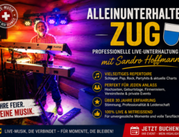 Sandro Hoffmann als professioneller Alleinunterhalter bei einer Live-Veranstaltung in Zug.