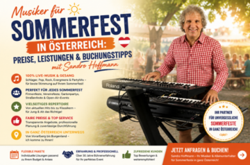 Sandro Hoffmann als professioneller Musiker für Sommerfeste mit Live-Musik und Gesang in Österreich.