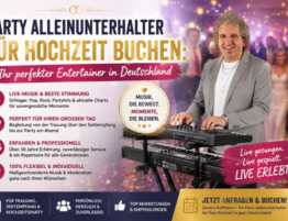 Sandro Hoffmann als professioneller Party Alleinunterhalter für Hochzeiten mit Live-Musik und Gesang in Deutschland.