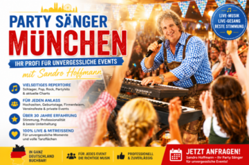 Sandro Hoffmann als professioneller Party Sänger für Hochzeiten, Firmenfeiern und private Events in München.