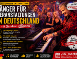 Sandro Hoffmann als professioneller Sänger für Veranstaltungen, Firmenfeiern, Hochzeiten und private Events in Deutschland.