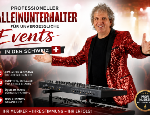 Sandro Hoffmann als professioneller Alleinunterhalter für unvergessliche Events und Feiern in der Schweiz.