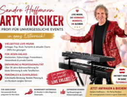 Sandro Hoffmann als professioneller Party Musiker und Entertainer für Hochzeiten, Firmenfeiern und private Events in Österreich.