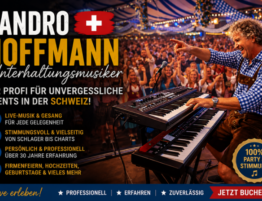 Sandro Hoffmann als professioneller Unterhaltungsmusiker und Alleinunterhalter auf einem Event in der Schweiz.