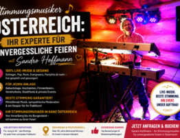 Sandro Hoffmann als professioneller Stimmungsmusiker mit Live-Musik und Gesang für Feiern und Events in Österreich.