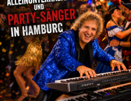 Alleinunterhalter und Party-Sänger in Hamburg bei einer ausgelassenen Party mit Live-Musik