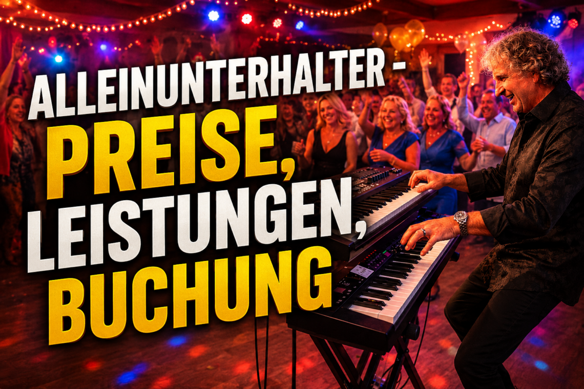 Sandro Hoffmann als Alleinunterhalter und Live-Musiker am Keyboard bei einer ausgelassenen Feier