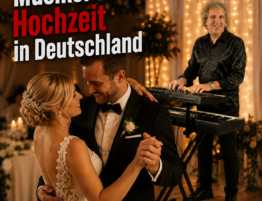 Musiker für Hochzeit in Deutschland mit tanzendem Brautpaar bei romantischer Hochzeitsfeier