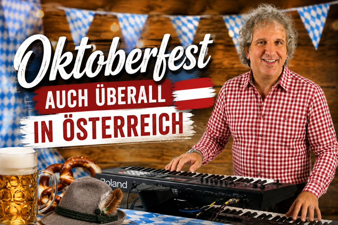 Sandro Hoffmann als Live-Musiker und Alleinunterhalter bei einer Oktoberfestfeier in Österreich am Keyboard