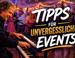 Sandro Hoffmann als Live-Musiker am Keyboard bei einer ausgelassenen Hochzeitsfeier mit tanzenden Gästen