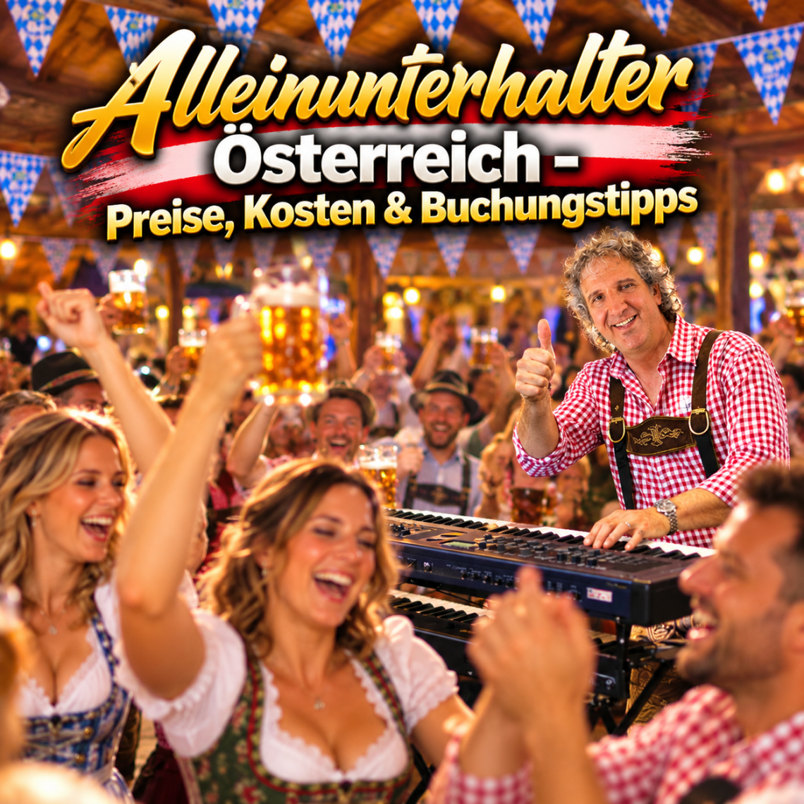 Alleinunterhalter in Österreich bei einer ausgelassenen Party mit tanzenden Gästen